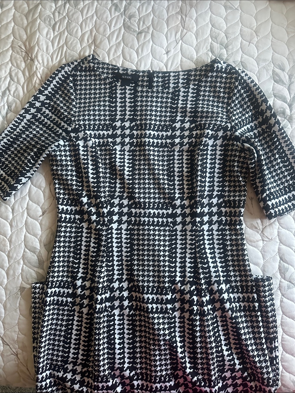 Alfani Black and White Houndstooth Midi Dress